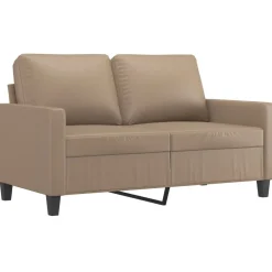 Outlet vidaXL Soffgrupp med dynor 2 delar konstläder Cappuccino