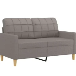 vidaXL Soffgrupp med kuddar 3 delar taupe tyg