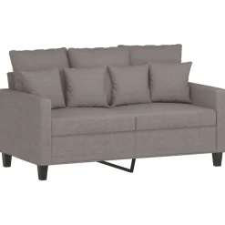 vidaXL Soffgrupp med kuddar 3 delar taupe tyg