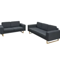 Clearance vidaXL Soffgrupp med 2-sits och 3-sits Mörkgrå