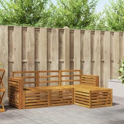 vidaXL Soffgrupper 4 pcs Naturfärg Massivt Akaciaträ
