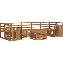 Outlet vidaXL Soffgrupper 8 pcs Massivt Akaciaträ Naturfärg