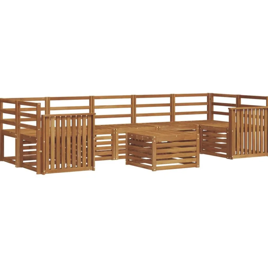 Outlet vidaXL Soffgrupper 8 pcs Massivt Akaciaträ Naturfärg