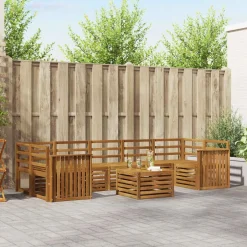 Outlet vidaXL Soffgrupper 8 pcs Massivt Akaciaträ Naturfärg