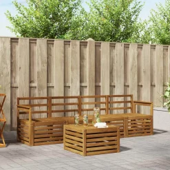 vidaXL Soffgrupper 5 pcs Naturfärg Massivt Akaciaträ