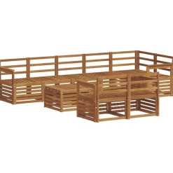 vidaXL Soffgrupper 9 pcs Naturfärg Massivt Akaciaträ