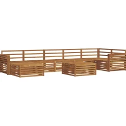 vidaXL Soffgrupper 8 pcs Naturfärg Massivt Akaciaträ