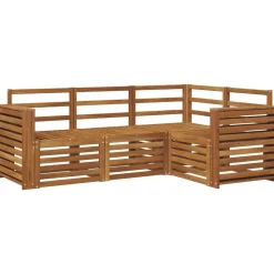 vidaXL Soffgrupper 4 pcs Naturfärg Massivt Akaciaträ