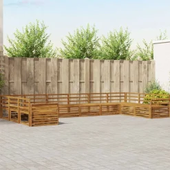vidaXL Soffgrupper 10 pcs Naturfärg Massivt Akaciaträ