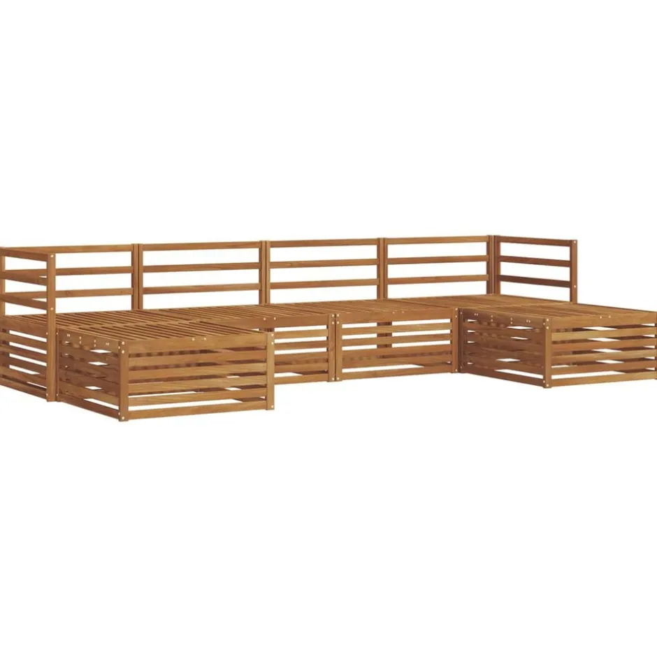 Discount vidaXL Soffgrupper 6 pcs Massivt Akaciaträ Naturfärg