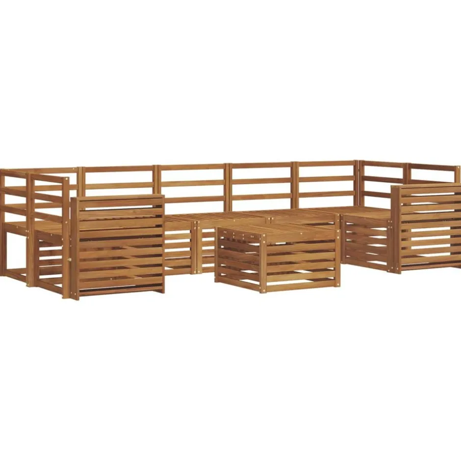 Discount vidaXL Soffgrupper 8 pcs Massivt Akaciaträ Naturfärg