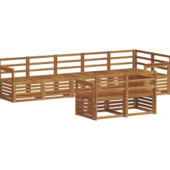 vidaXL Soffgrupper 8 pcs Naturfärg Massivt Akaciaträ