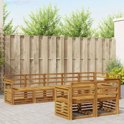 vidaXL Soffgrupper 8 pcs Naturfärg Massivt Akaciaträ