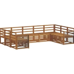 Clearance vidaXL Soffgrupper 9 pcs Massivt Akaciaträ Naturfärg