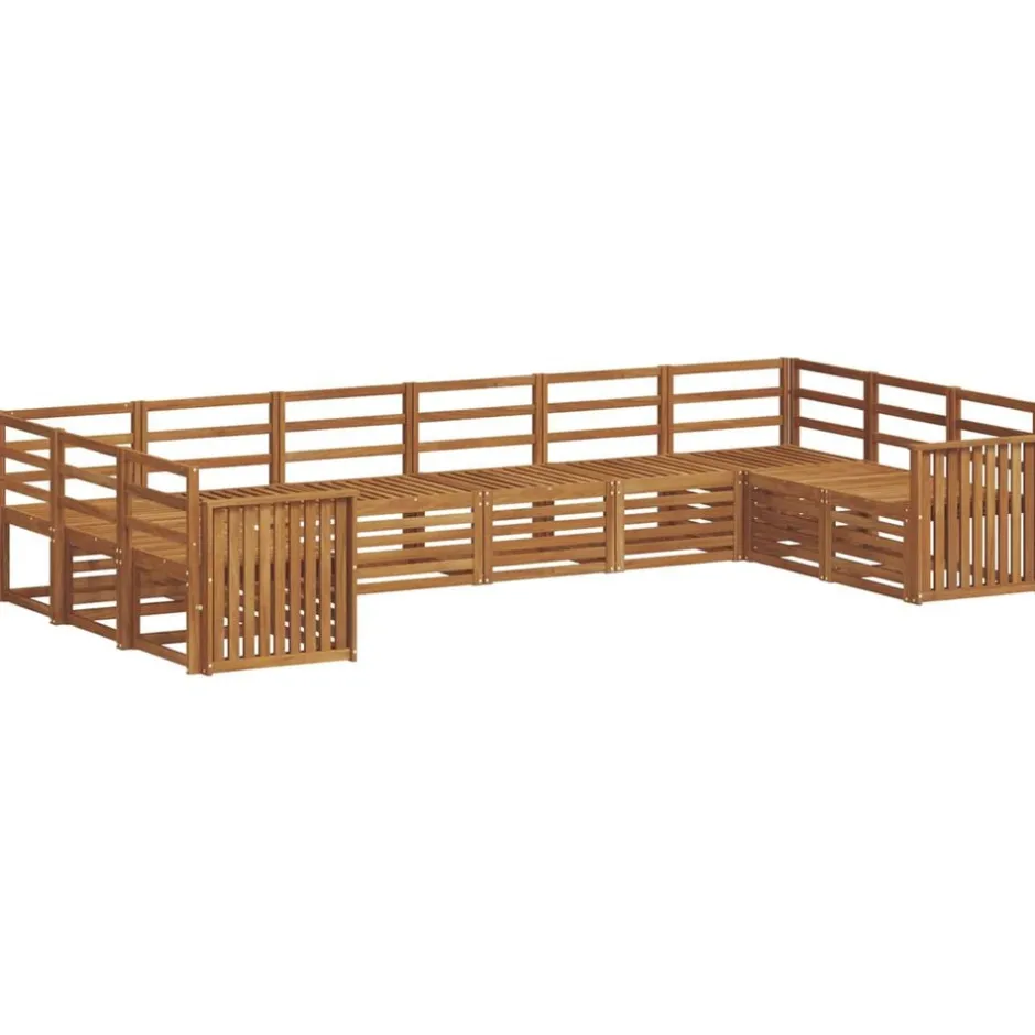Discount vidaXL Soffgrupper 10 pcs Massivt Akaciaträ Naturfärg