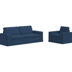 Online vidaXL Soffset 2 pcs 222 x 80 x 82 cm tyg Blå