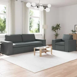 Clearance vidaXL Soffset 2 pcs 222 x 80 x 82 cm tyg Mörkgrå