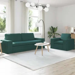 vidaXL Soffset 2 pcs Mörkgrön 222 x 80 x 82 cm tyg