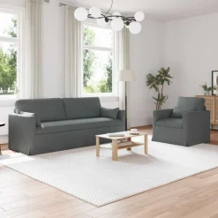 Outlet vidaXL Soffset 2 pcs 198 x 78 x 80 cm tyg Mörkgrå