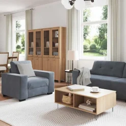 Best vidaXL Soffset 3 pcs 221 x 80 x 80 cm Sammet Mörkgrå