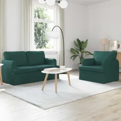 Sale vidaXL Soffset 2 pcs 144 x 80 x 85 cm tyg Mörkgrön