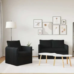 vidaXL Soffset 2 pcs Svart 136 x 82 x 85 cm Tyg