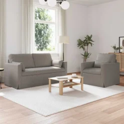 vidaXL Soffset 2 pcs Taupe 158 x 78 x 80 cm tyg