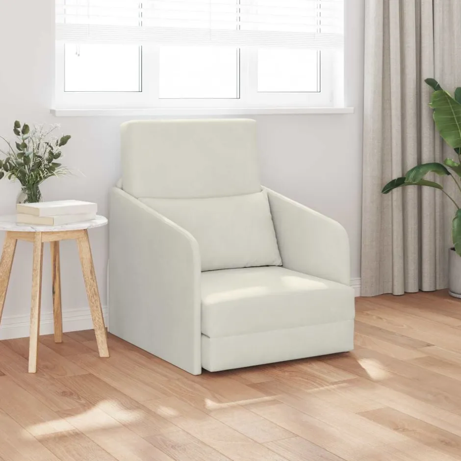 New vidaXL Soffsäng 65 x 80 x 83 cm Sammet Kräm