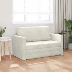 vidaXL Soffsäng Kräm 124 x 71 x 78 cm Sammet
