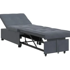 New vidaXL Soffsäng 194 x 67 x 82 cm Sammet Mörkgrå