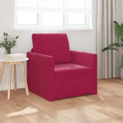 New vidaXL Soffsäng 74 x 77 x 81 cm Sammet Vinröd