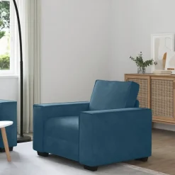 vidaXL Soffstol blå 100x78x84 cm sammet