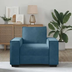 vidaXL Soffstol blå 100x78x84 cm sammet