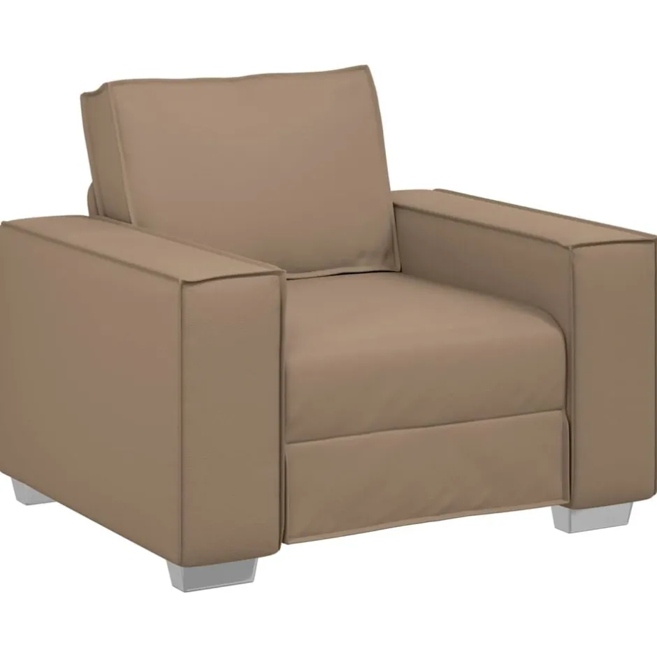 vidaXL Soffstol 100 cm Konstläder Cappuccino