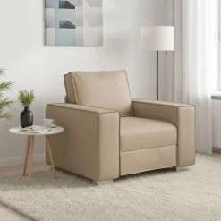 vidaXL Soffstol 100 cm Konstläder Cappuccino