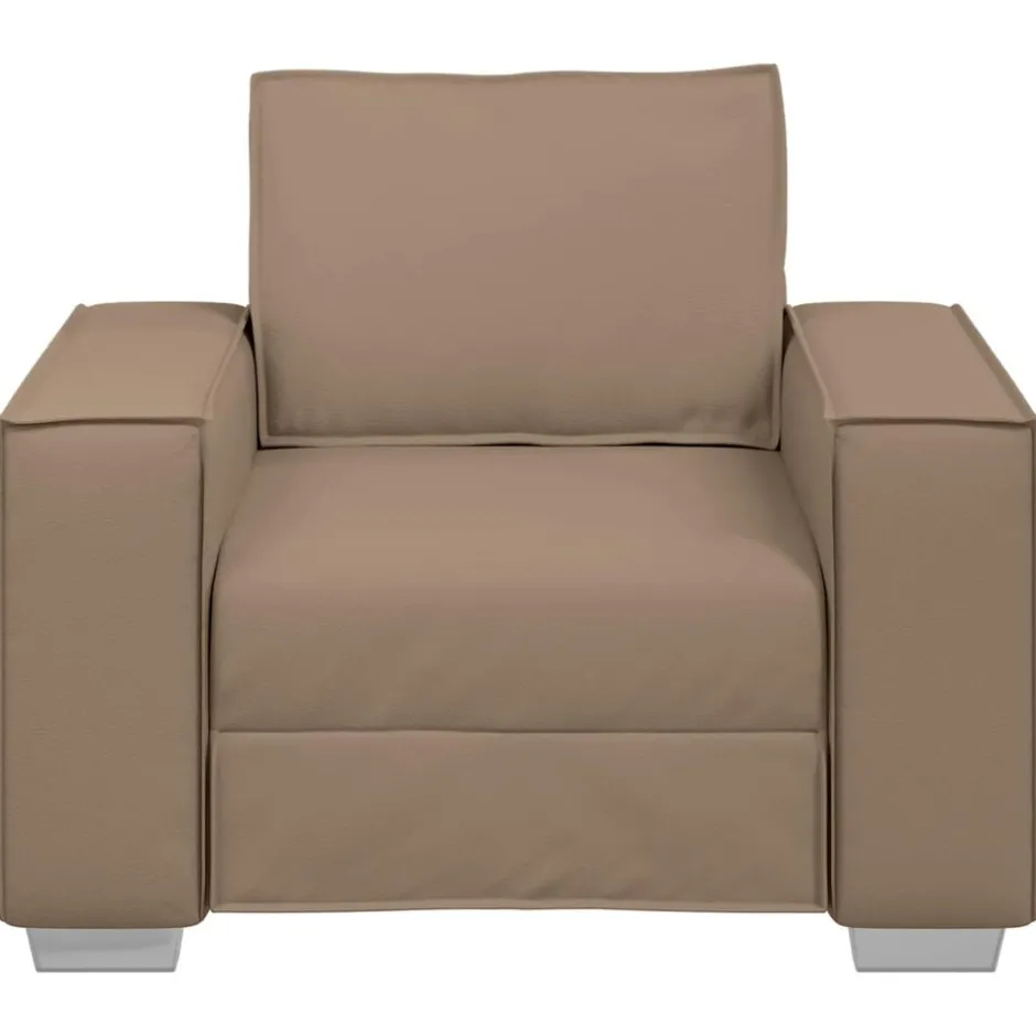vidaXL Soffstol 100 cm Konstläder Cappuccino