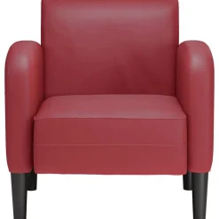 Online vidaXL Soffstol med armstöd 54 cm läderimitation Vinröd