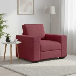 vidaXL Soffstol vinröd 100x77x82 cm tyg