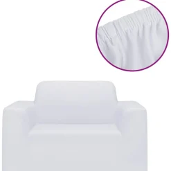 Discount vidaXL Sofföverdrag med stretch polyesterjersey Vit