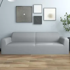 Outlet vidaXL Sofföverdrag 3-sits med stretch polyesterjersey Grå