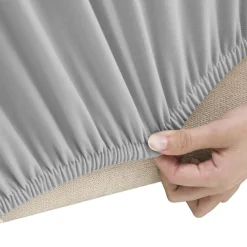 Outlet vidaXL Sofföverdrag 3-sits med stretch polyesterjersey Grå