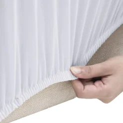 vidaXL Sofföverdrag 3-sits med stretch vit polyesterjersey