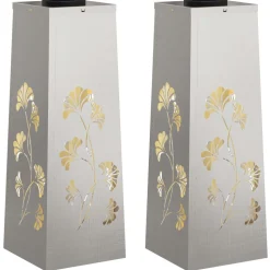 vidaXL Solar LED Stig Ljus 2 pcs Silver Rostfritt stål