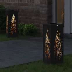 Discount vidaXL Solar LED Stig Ljus 2 pcs Kallvalsat stål Svart