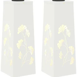 Best vidaXL Solar LED Stig Ljus 2 pcs Kallvalsat stål Vit