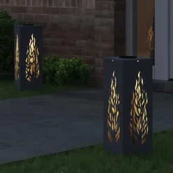 Sale vidaXL Solar LED Stig Ljus 2 pcs Kallvalsat stål Antracit