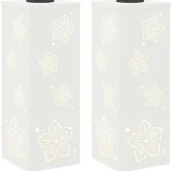 Best vidaXL Solar LED Stig Ljus 2 pcs Kallvalsat stål Vit