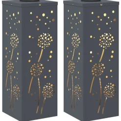Discount vidaXL Solar LED Stig Ljus 2 pcs Kallvalsat stål Antracit