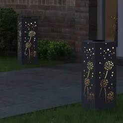 Discount vidaXL Solar LED Stig Ljus 2 pcs Kallvalsat stål Antracit