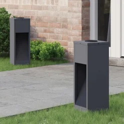 Clearance vidaXL Solcell LED-vägbelysning 2 pcs Kallvalsat stål Antracit